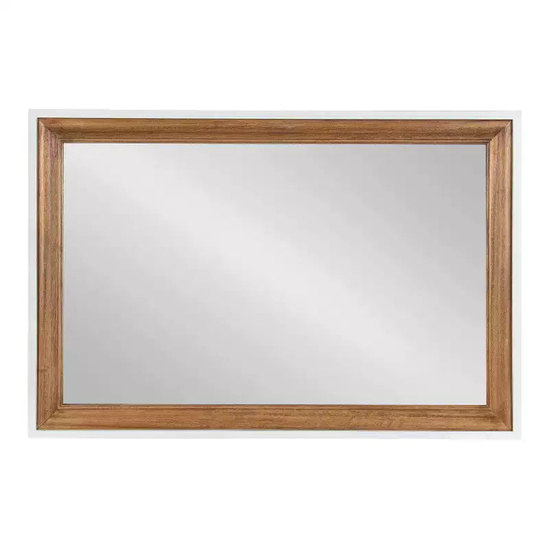 Kate & Laurel All Things Decor 24"x36" Ellison Wall Mirror: Stepped Frame, Two-Tone Rustic Brown