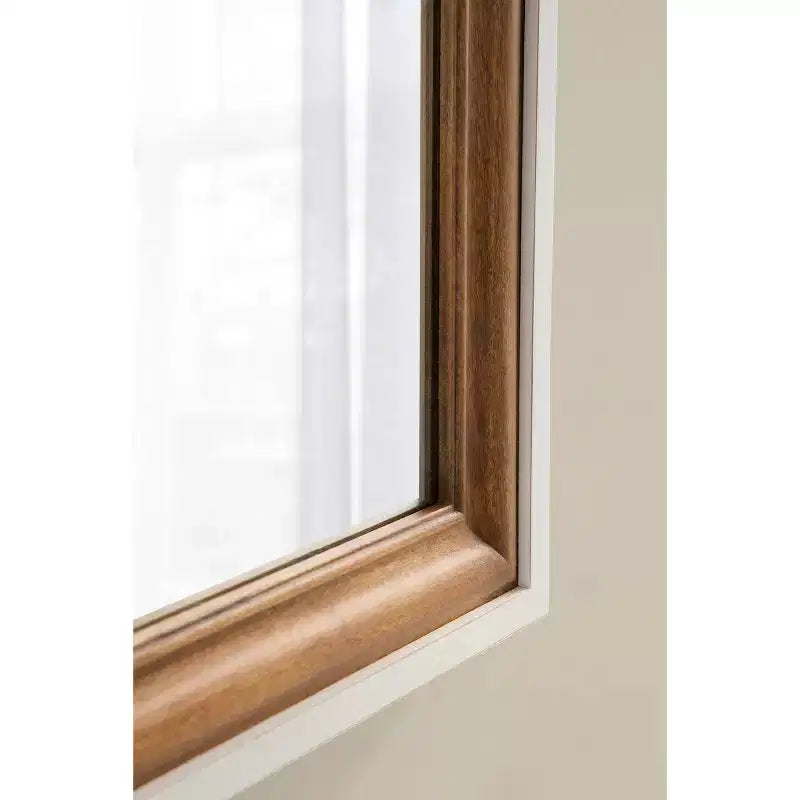 Kate & Laurel All Things Decor 24"x36" Ellison Wall Mirror: Stepped Frame, Two-Tone Rustic Brown