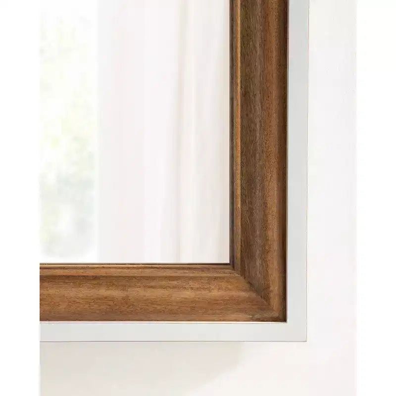 Kate & Laurel All Things Decor 24"x36" Ellison Wall Mirror: Stepped Frame, Two-Tone Rustic Brown