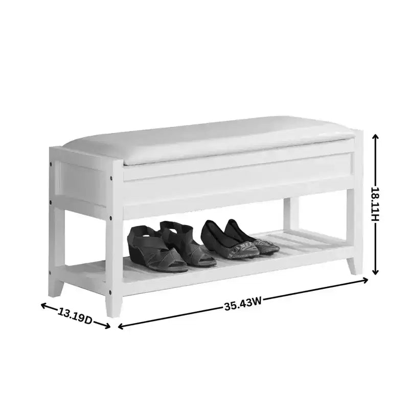 Espresso Seating Bench with Shoe Storage