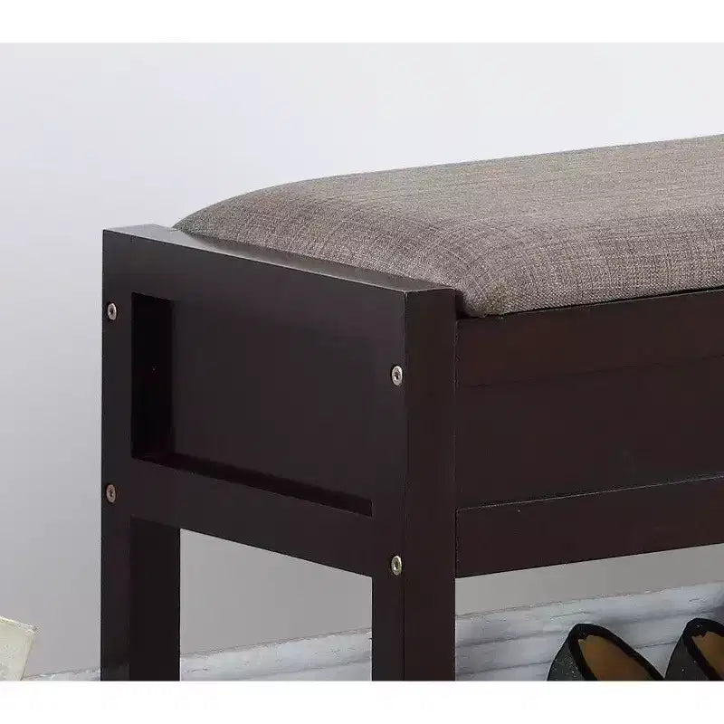 Espresso Seating Bench with Shoe Storage