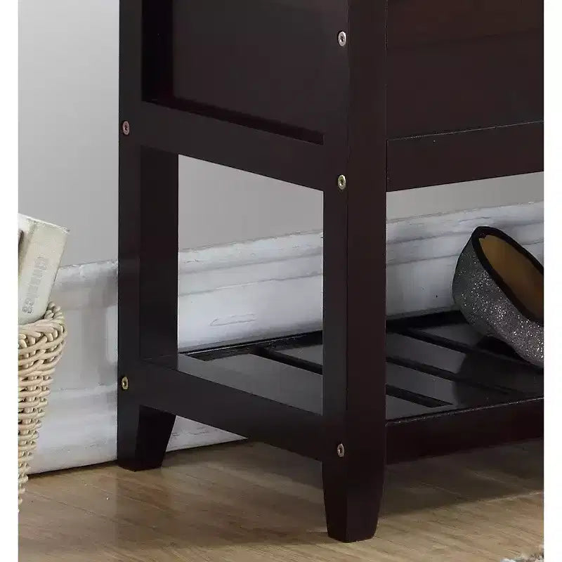 Espresso Seating Bench with Shoe Storage