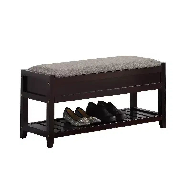 Espresso Seating Bench with Shoe Storage