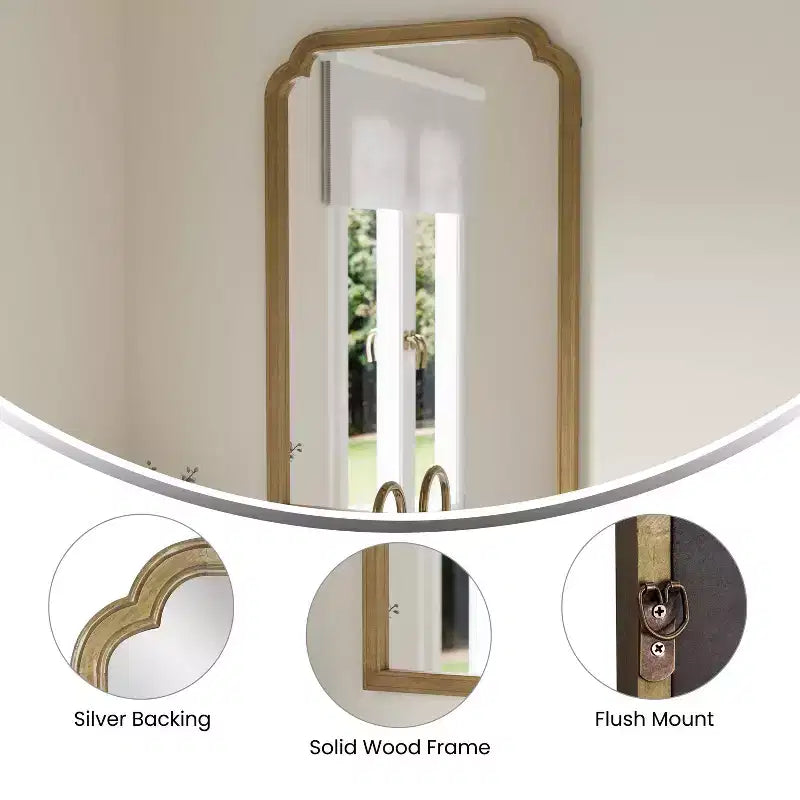 Wall Mirror with Solid Wood Frame and Silver Backed Glass for Clarity for Entryways, Dining Rooms & More