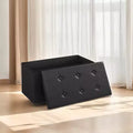 30 Ottoman Storage Bench, Ottoman with Storage, Footstool, Folding Bedroom Bench, Holds 660 lb