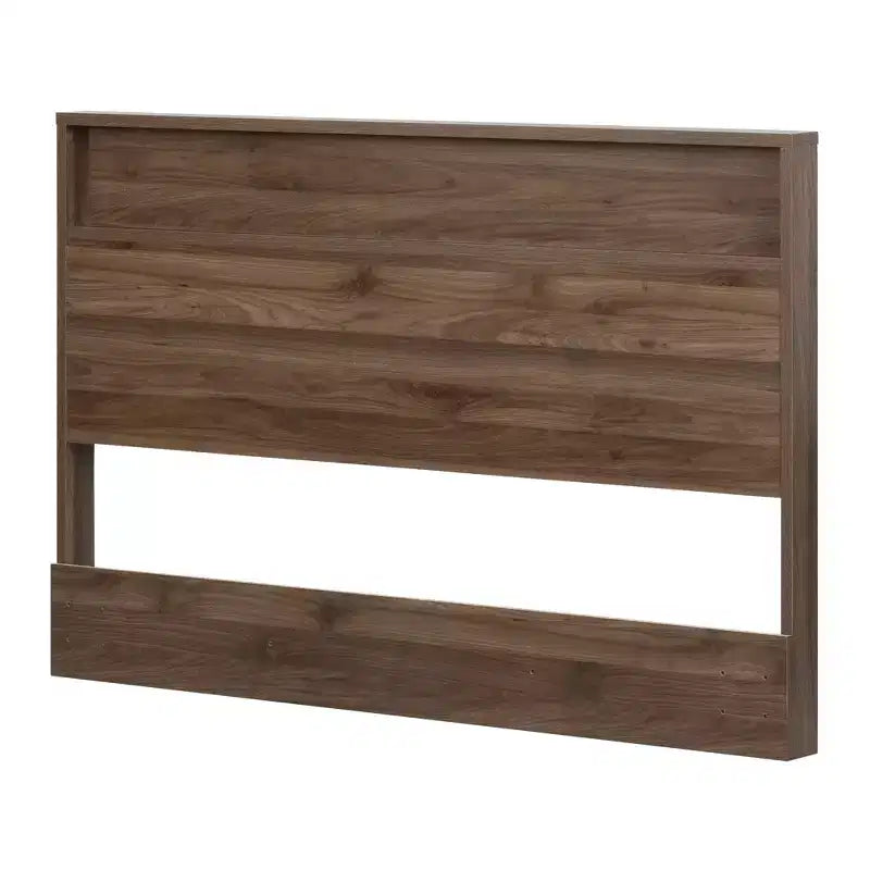 Headboard Natural Walnut Open Storage Style 44