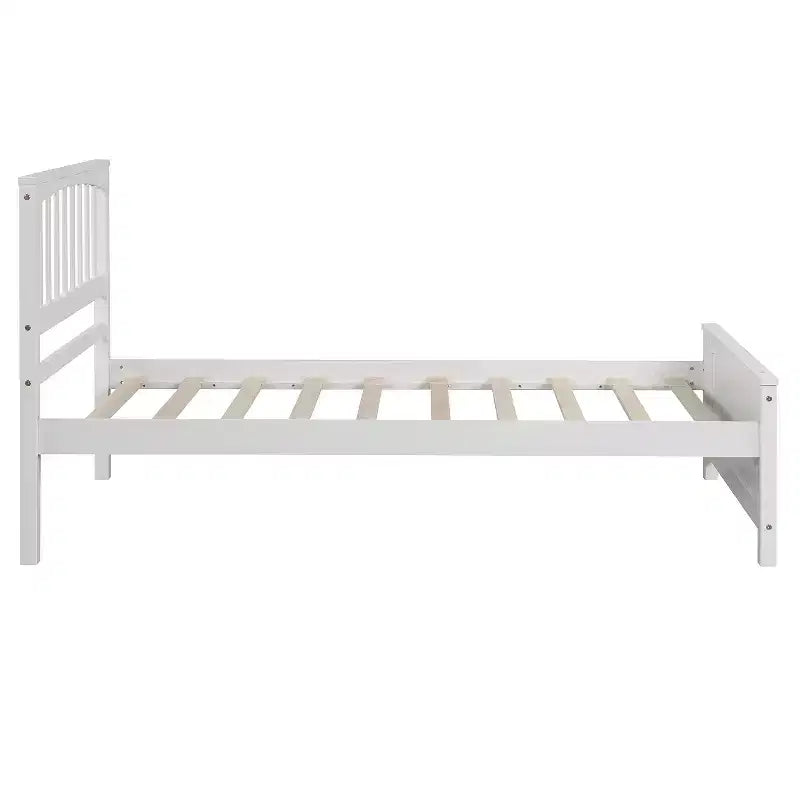 Classic Twin Size Wood Platform Bed with Headboard and Footboard