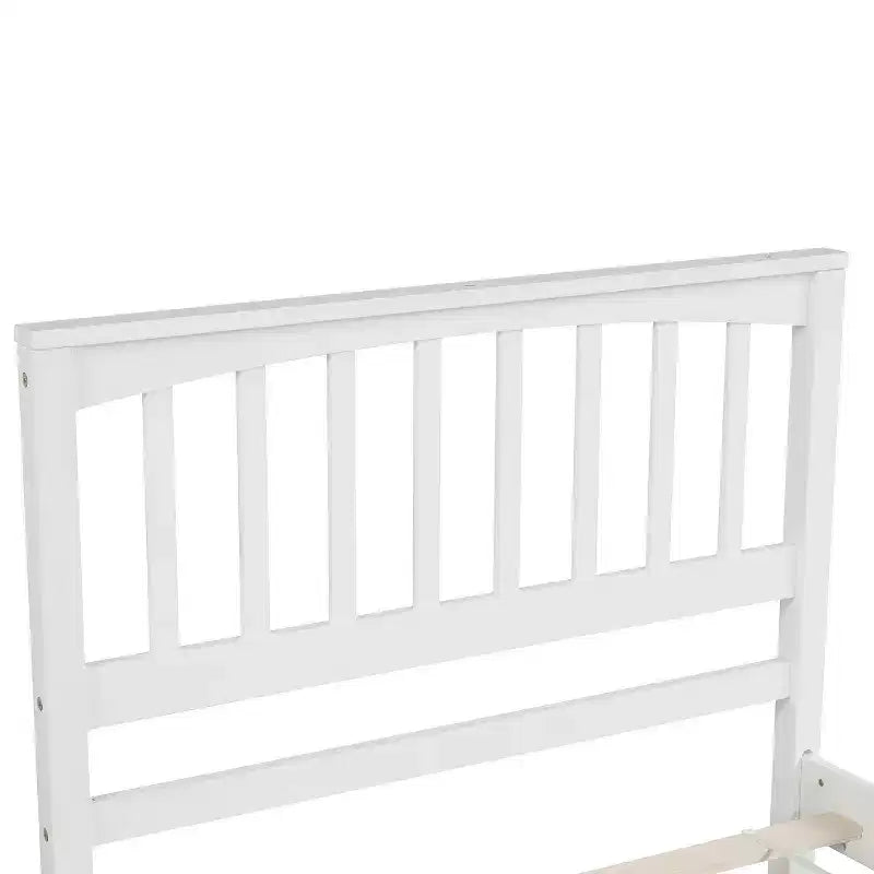 Classic Twin Size Wood Platform Bed with Headboard and Footboard