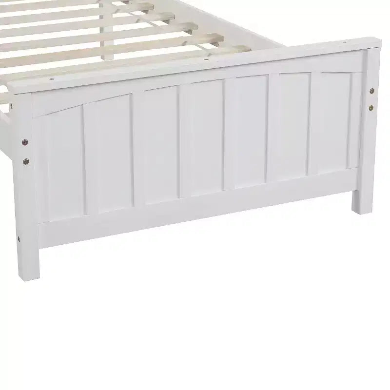 Classic Twin Size Wood Platform Bed with Headboard and Footboard