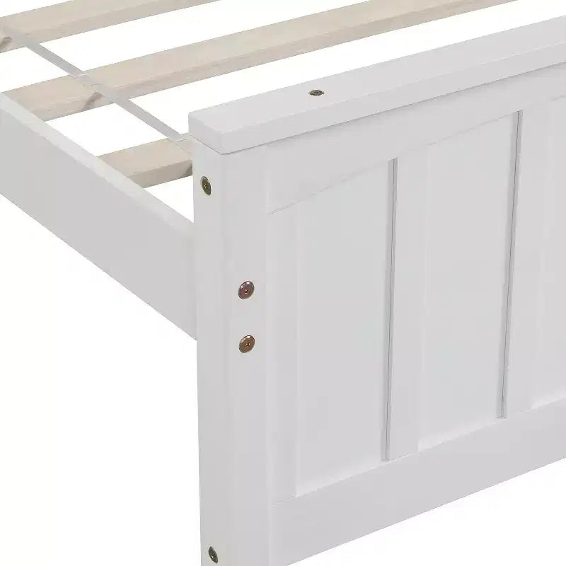 Classic Twin Size Wood Platform Bed with Headboard and Footboard
