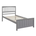 Letto singolo classico in legno con base a doghe, testiera e pediera