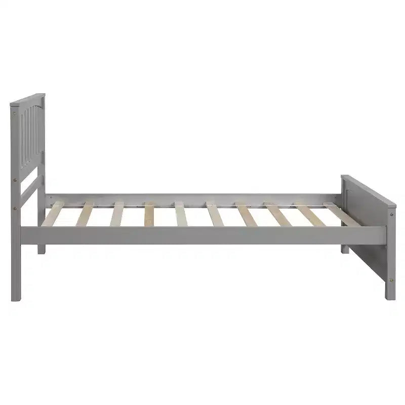 Classic Twin Size Wood Platform Bed with Headboard and Footboard