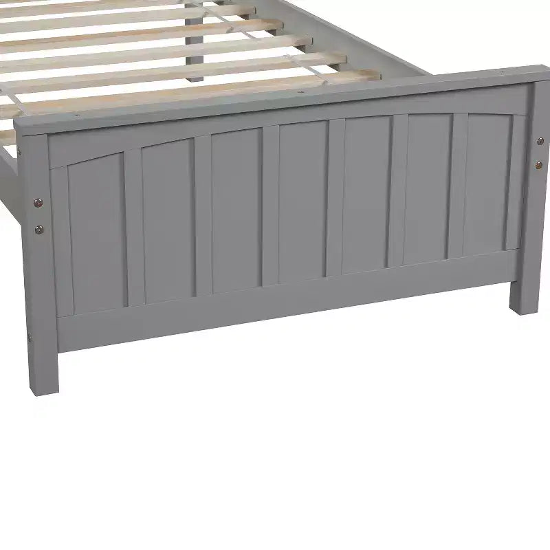Classic Twin Size Wood Platform Bed with Headboard and Footboard