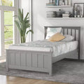 Whisen Classic Twin Size Wood Platform Bed with Headboard and Footboard