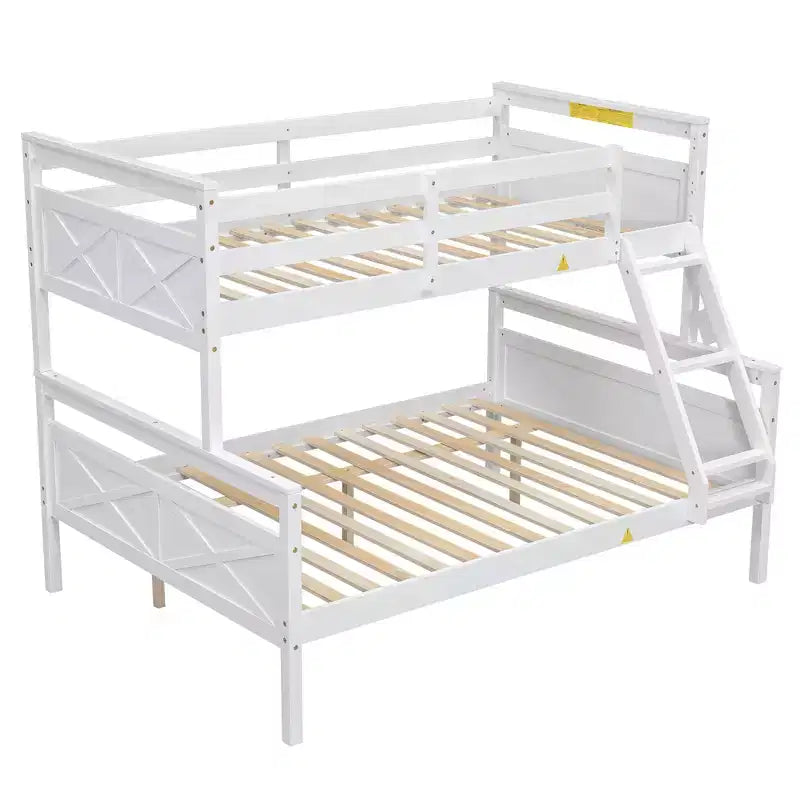 Elegant Design Twin over Full Bunk Bed with Ladder and Safety Guardrail