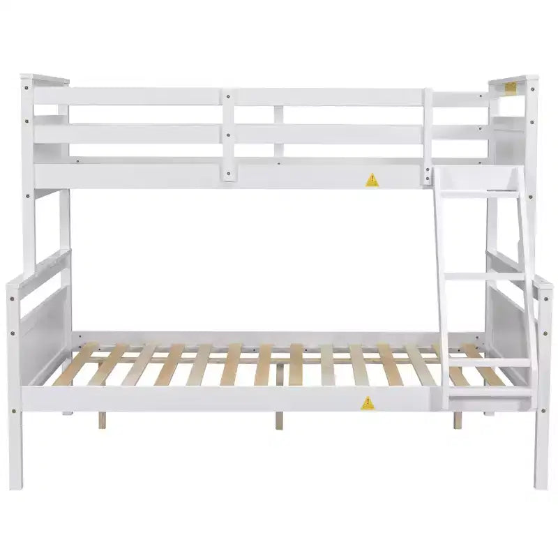 Elegant Design Twin over Full Bunk Bed with Ladder and Safety Guardrail