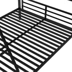 Letto a castello a L dal design moderno, singolo sopra matrimoniale, con letto soppalcato singolo da 117.3L x 78W e scrivania integrata