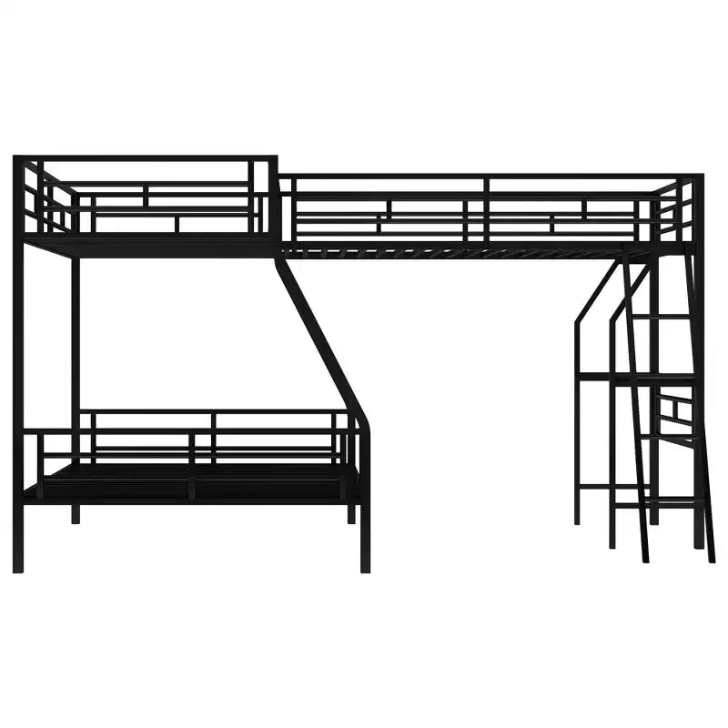 117.3L x 78W Morden Design L-Shaped Twin over Full Bunk Bed with Twin Size Loft Bed and Built-in Desk