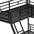 Letto a castello a L dal design moderno, singolo sopra matrimoniale, con letto soppalcato singolo da 117.3L x 78W e scrivania integrata