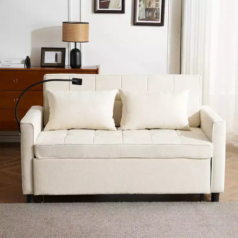 56 Loveseat Sofa & Sleeper Sofa Bed, Reversible Backrest Cushion, Side Pockets, USB Ports and Phone Holder