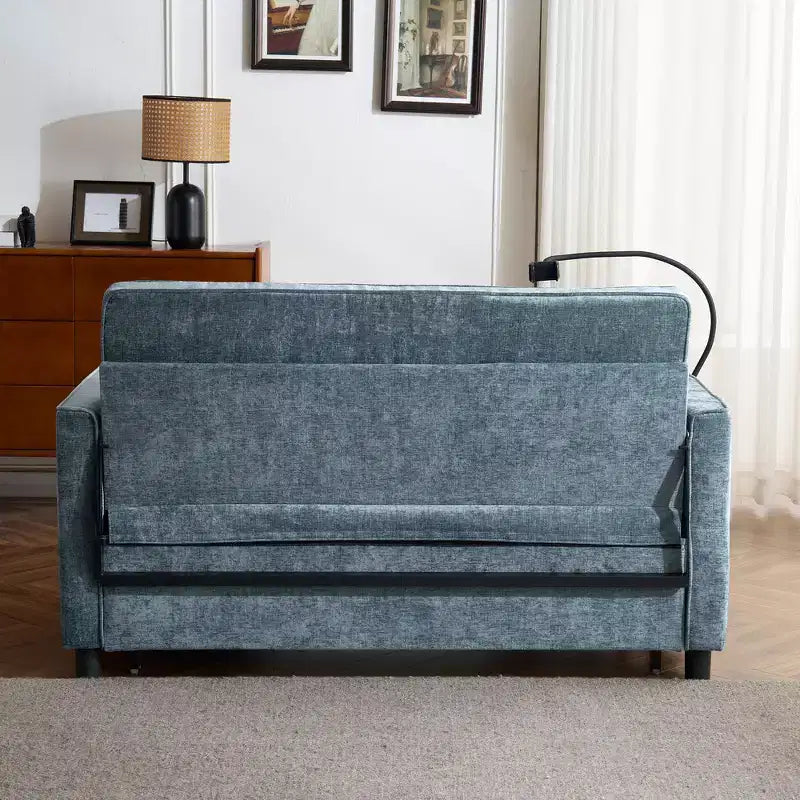 56 Loveseat Sofa & Sleeper Sofa Bed, Reversible Backrest Cushion, Side Pockets, USB Ports and Phone Holder