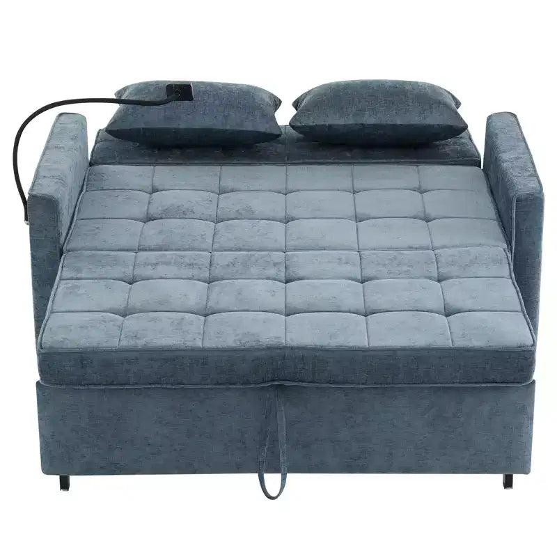 56 Loveseat Sofa & Sleeper Sofa Bed, Reversible Backrest Cushion, Side Pockets, USB Ports and Phone Holder