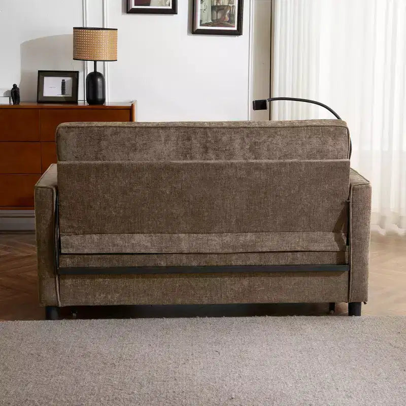 56 Loveseat Sofa & Sleeper Sofa Bed, Reversible Backrest Cushion, Side Pockets, USB Ports and Phone Holder