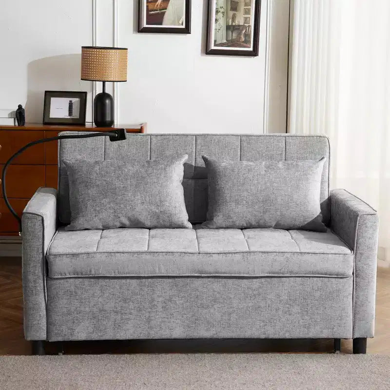 56 Loveseat Sofa & Sleeper Sofa Bed, Reversible Backrest Cushion, Side Pockets, USB Ports and Phone Holder