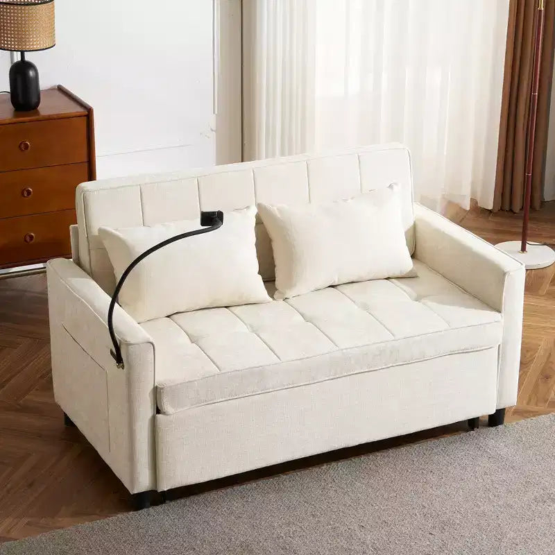 56 Loveseat Sofa & Sleeper Sofa Bed, Reversible Backrest Cushion, Side Pockets, USB Ports and Phone Holder