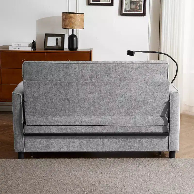 56 Loveseat Sofa & Sleeper Sofa Bed, Reversible Backrest Cushion, Side Pockets, USB Ports and Phone Holder