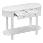 Elegante tavolo consolle retrò dal design curvo e dalla finitura liscia per ingressi, soggiorni e corridoi
