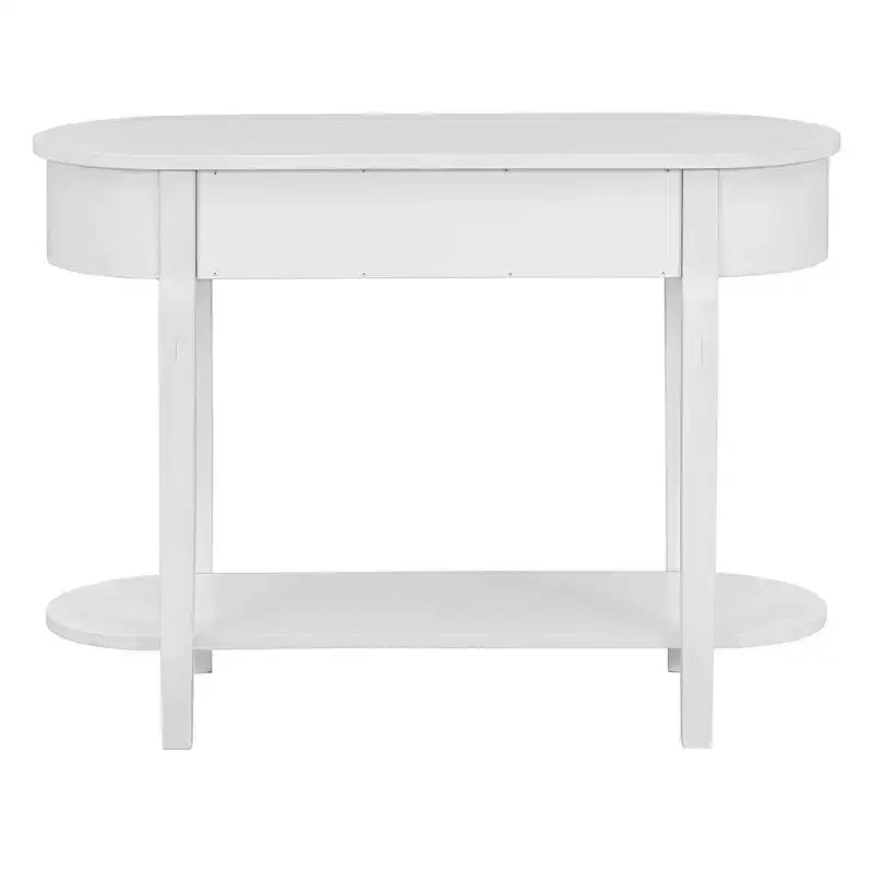 Elegant Retro Console Table with Curved Design and Smooth Glaze for Entryways, Living Rooms and Hallways