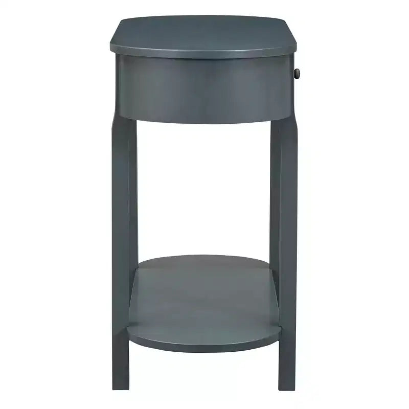 Elegant Retro Console Table with Curved Design and Smooth Glaze for Entryways, Living Rooms and Hallways