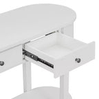 Elegante tavolo consolle retrò dal design curvo e dalla finitura liscia per ingressi, soggiorni e corridoi