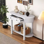 Elegante tavolo consolle retrò dal design curvo e dalla finitura liscia per ingressi, soggiorni e corridoi