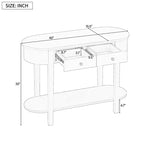 Elegante tavolo consolle retrò dal design curvo e dalla finitura liscia per ingressi, soggiorni e corridoi