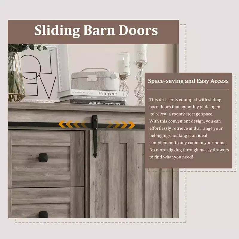 Dresser for Bedroom with 5 Drawers, 48 White Tall Chest of Drawers, Wooden Closet Dresser for Living Room, Hallway, Entryway