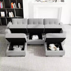 Modulares Websofa mit Sitzfläche zur Aufbewahrung (5 Sitze + 5 Seiten)
