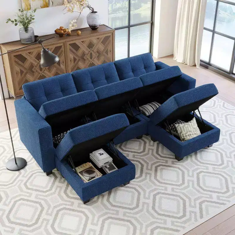 Modular Weave Sofa with Storage Seat (5 Seats + 5 Sides)