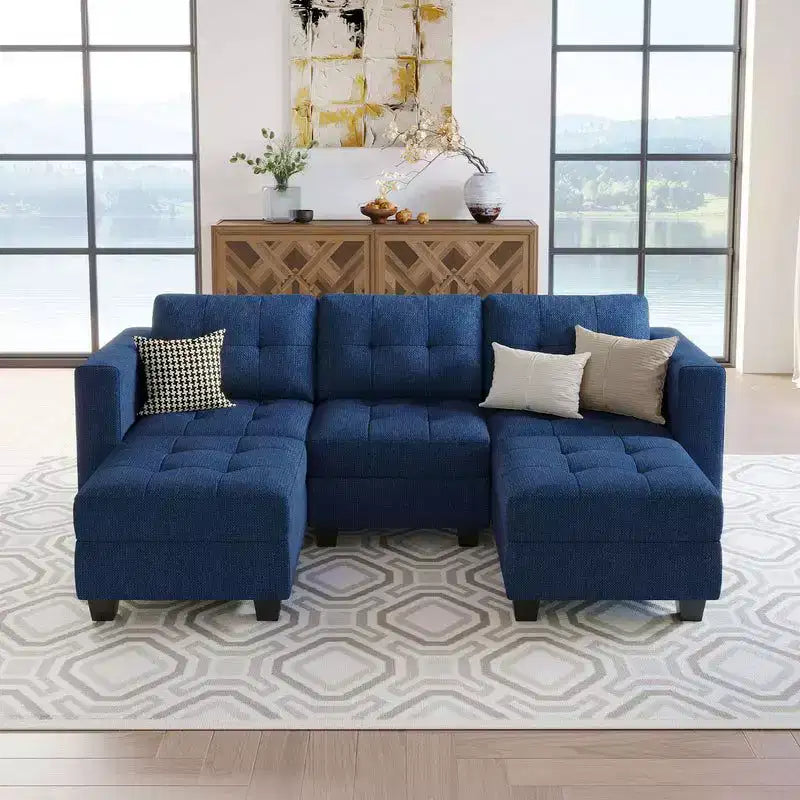 Modular Weave Sofa with Storage Seat (5 Seats + 5 Sides)