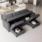 Modulares Websofa mit Sitzfläche zur Aufbewahrung (5 Sitze + 5 Seiten)