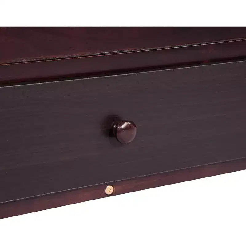 Twin Size Pine Wood Bed with Headboard, Footboard, Trundle and Three Storage Drawers