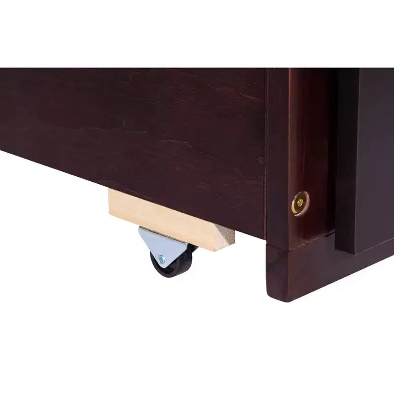 Twin Size Pine Wood Bed with Headboard, Footboard, Trundle and Three Storage Drawers
