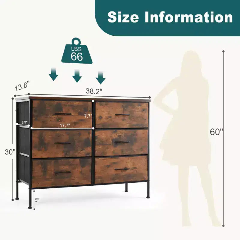 Kid Room, Closet, Entryway, and Nursery Storage Solution: Tall Dresser Fabric Storage Tower with Wooden Top