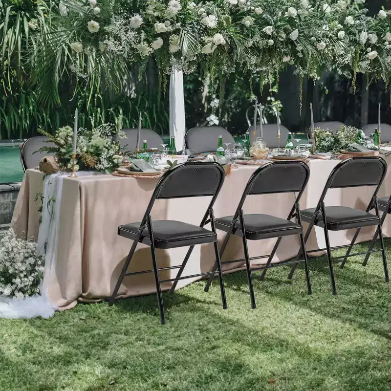 Leather Padded Folding Chair: Indoor and Outdoor Use