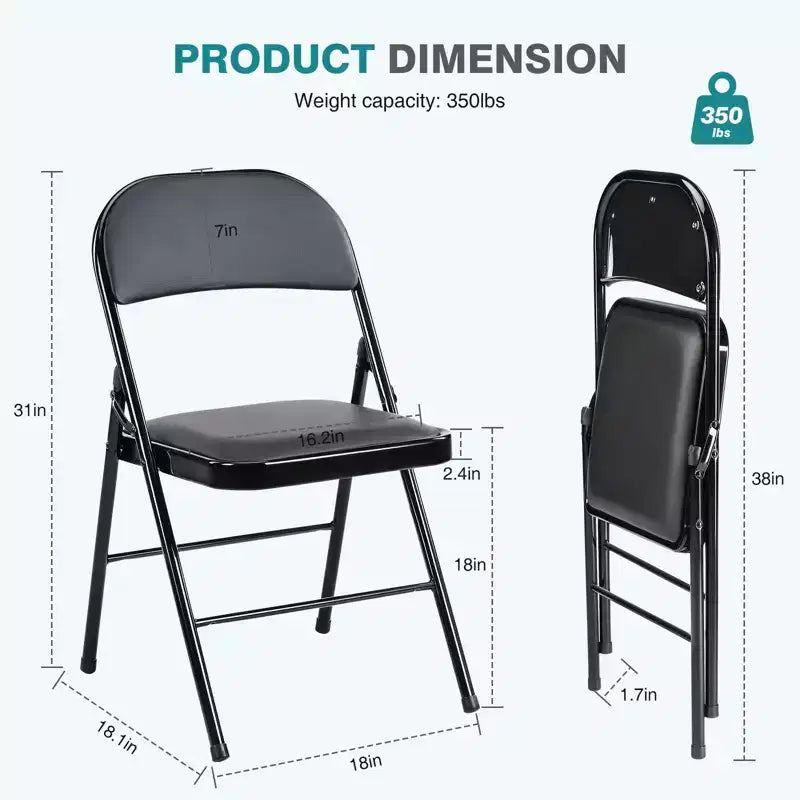 Leather Padded Folding Chair: Indoor and Outdoor Use