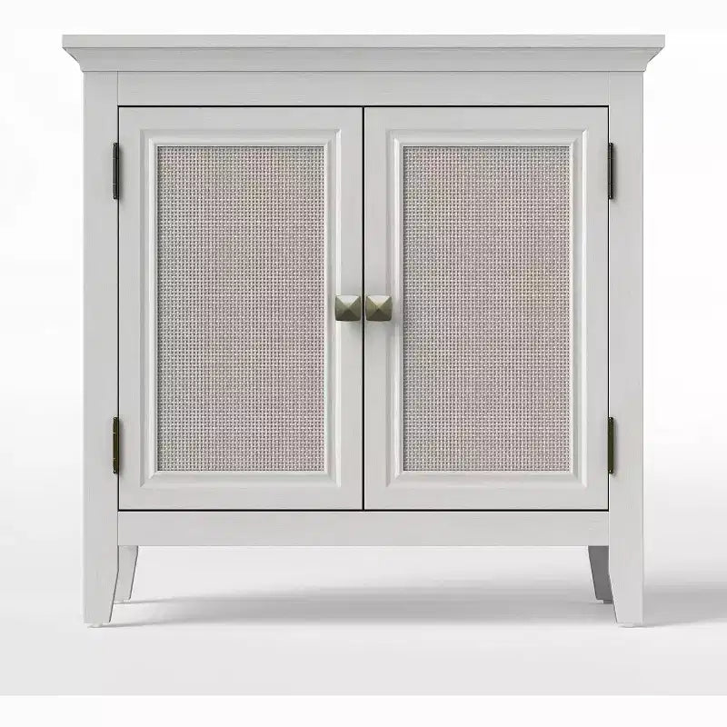 Storage Cabinet, Kitchen Sideboard Cabinet with Rattan Decor Doors, Accent Buffet Cabinet with Adjustable Storage Shelf