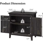Aufbewahrungsschrank, Küchen-Sideboard mit Türen in Rattanoptik, dekorativer Buffetschrank mit verstellbarem Einlegeboden