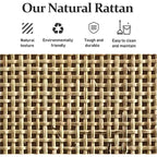 Aufbewahrungsschrank, Küchen-Sideboard mit Türen in Rattanoptik, dekorativer Buffetschrank mit verstellbarem Einlegeboden