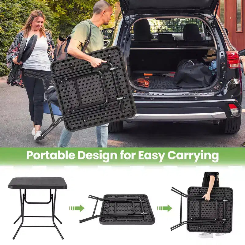 31.5 Square Folding Table Indoor Outdoor Foldable Plastic Table